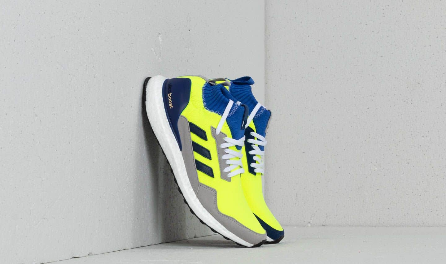 adidas Consortium Ultraboost Mid Solar Yellow/ Hi-Res Blue/ Ftw White