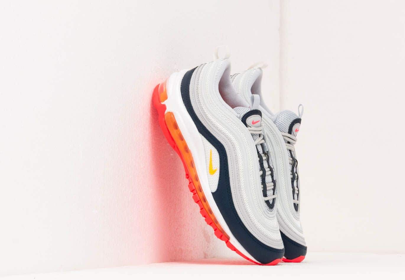 Nike W Air Max 97 Pure Platinum/ Laser Orange-Midnight Navy