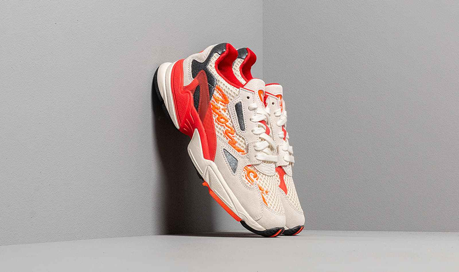 adidas x Fiorucci Falcon W Off White/ Red/ Solar Orange