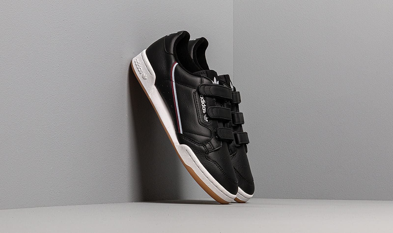 adidas Continental 80 Strap Core Black/ Maroon/ Glow Blue