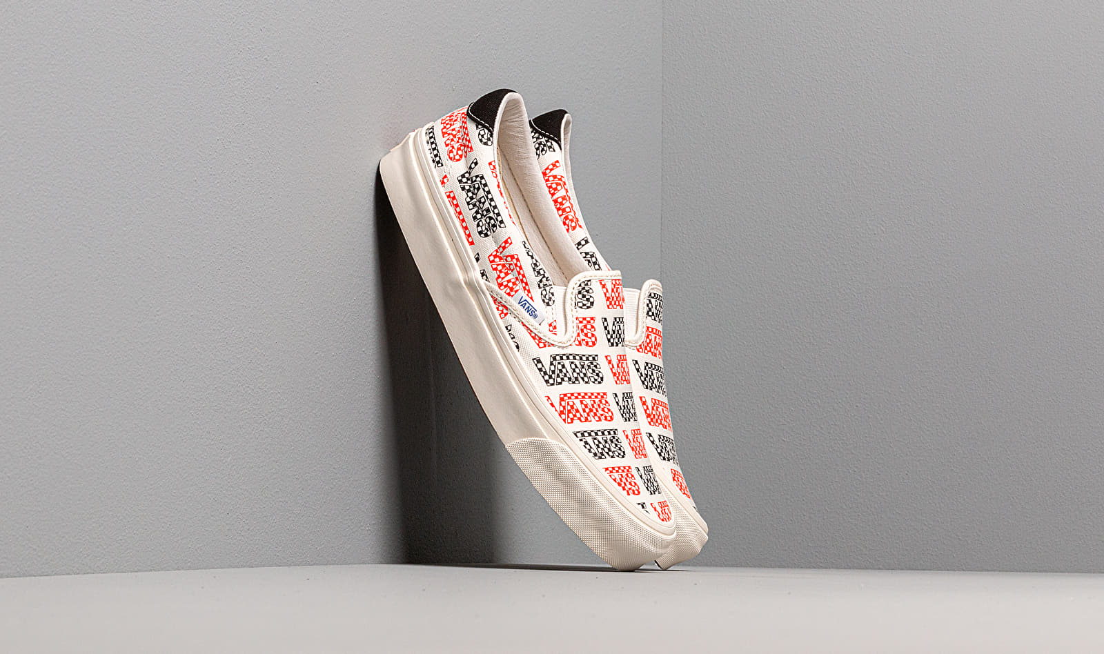 Vans OG Slip-On 59 LX (Canvas) Racing Red/ Logo Checkerboard