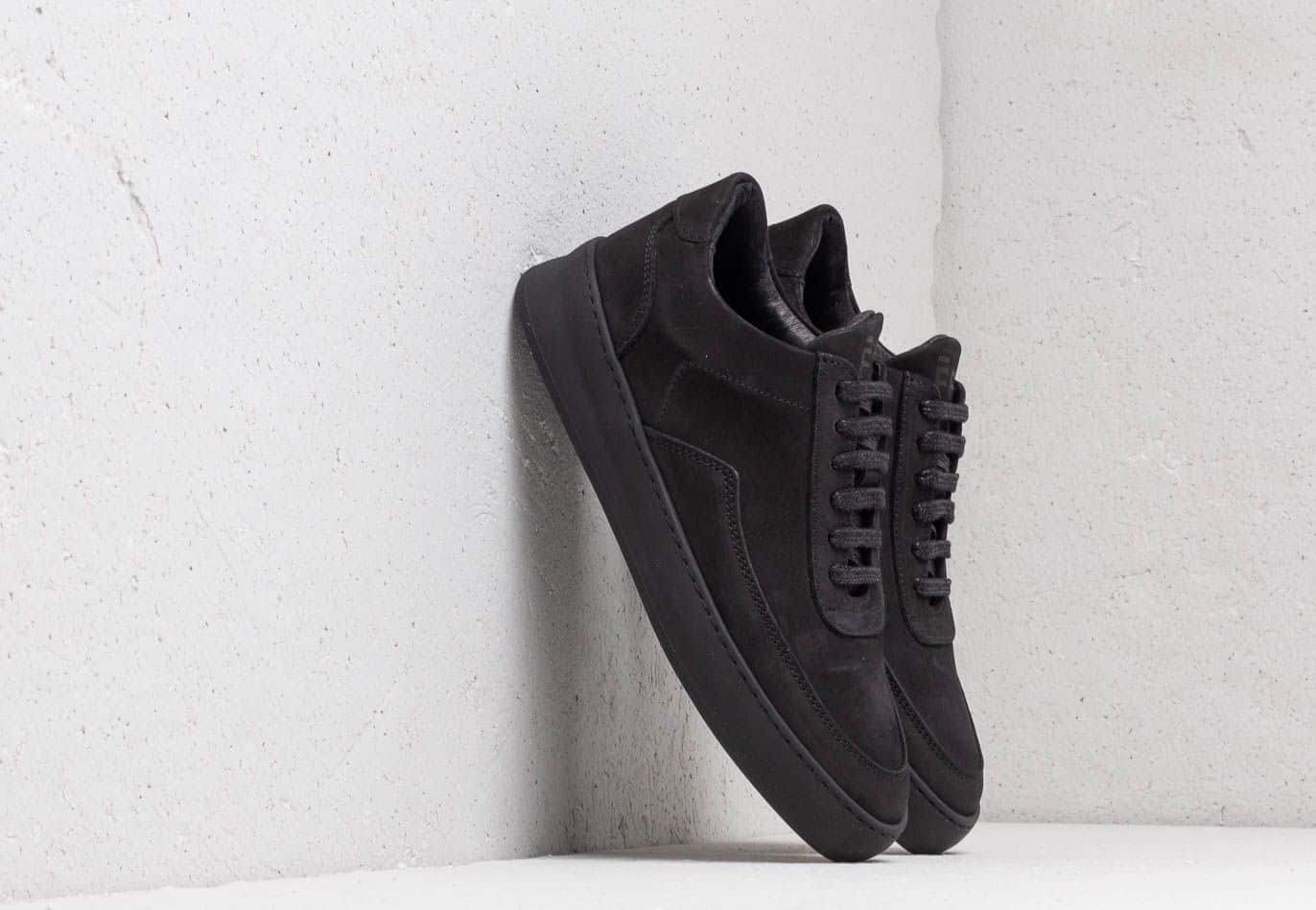 Filling Pieces Low Mondo Plain Nardo Nubuck All Black
