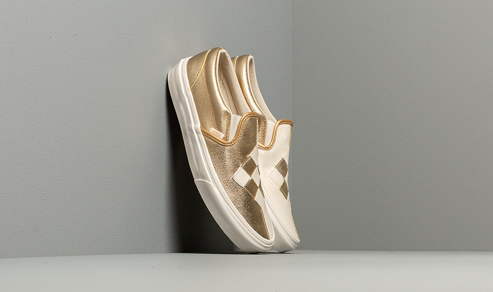 Vans Classic Slip-On (Woven Leather) Brushed Gold VN0A38F7VMU1