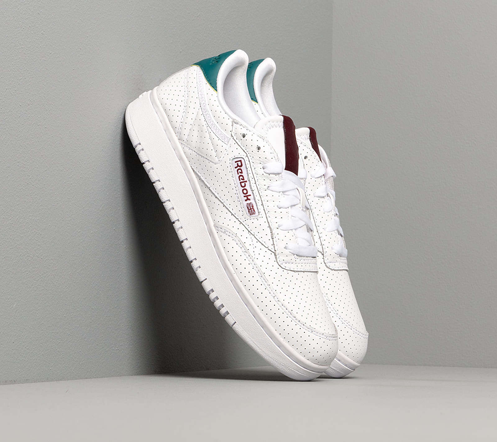 Reebok Club C Double White/ Heritage Teal/ Merlot EG5991