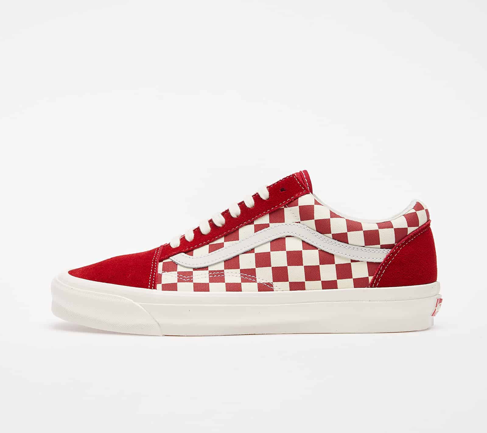 Vans OG Old Skool LX (Suede/ Canvas) Checkerboard Red/ White VN0A4P3XXEK1