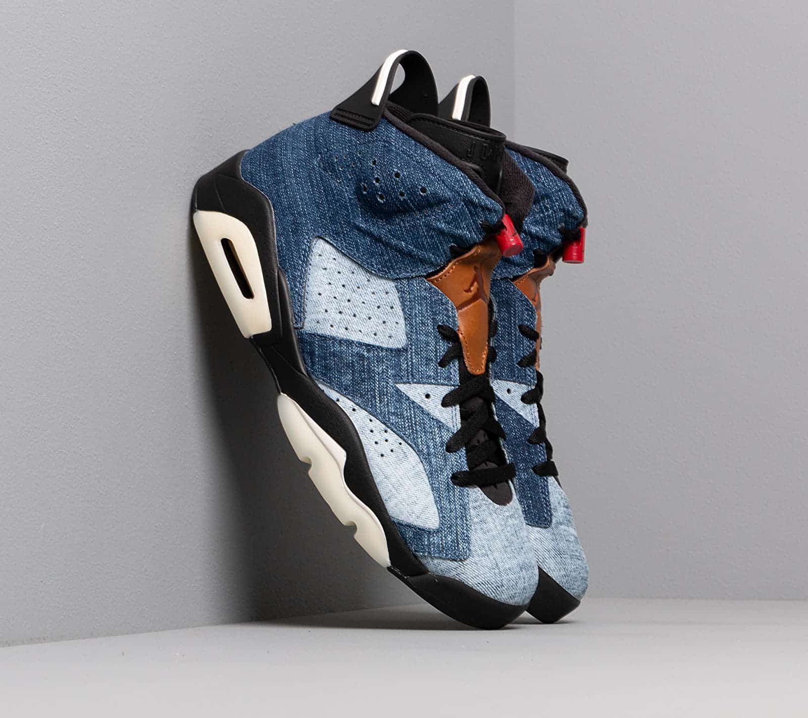 Air Jordan 6 Retro Washed Denim/ Black-Sail-Varsity Red CT5350-401