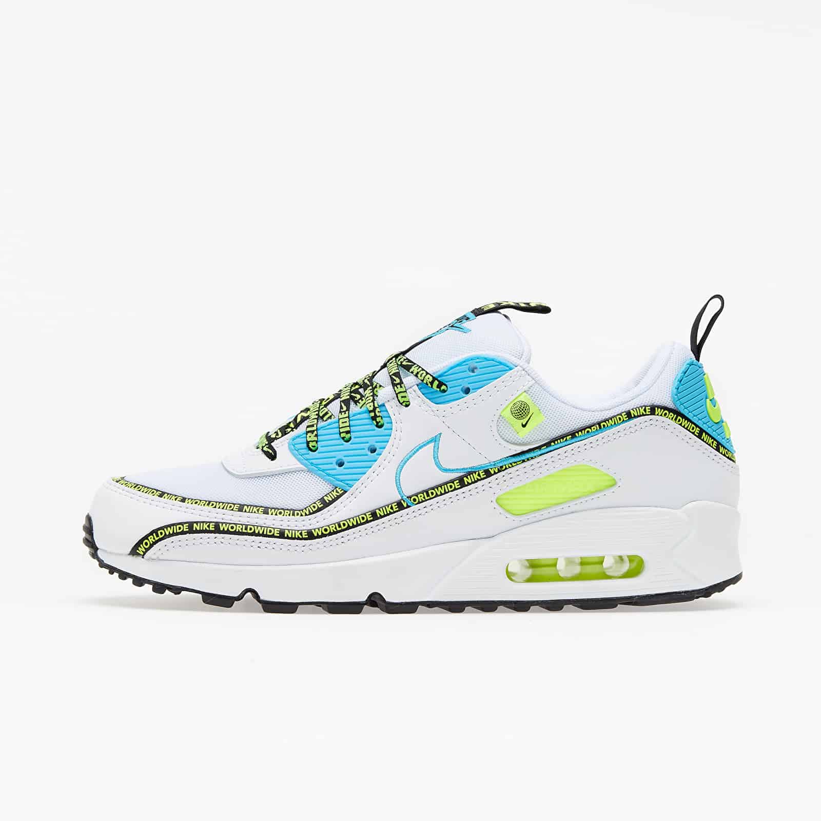 Nike Air Max 90 SE White/ Blue Fury-Black-Volt CZ6419-100