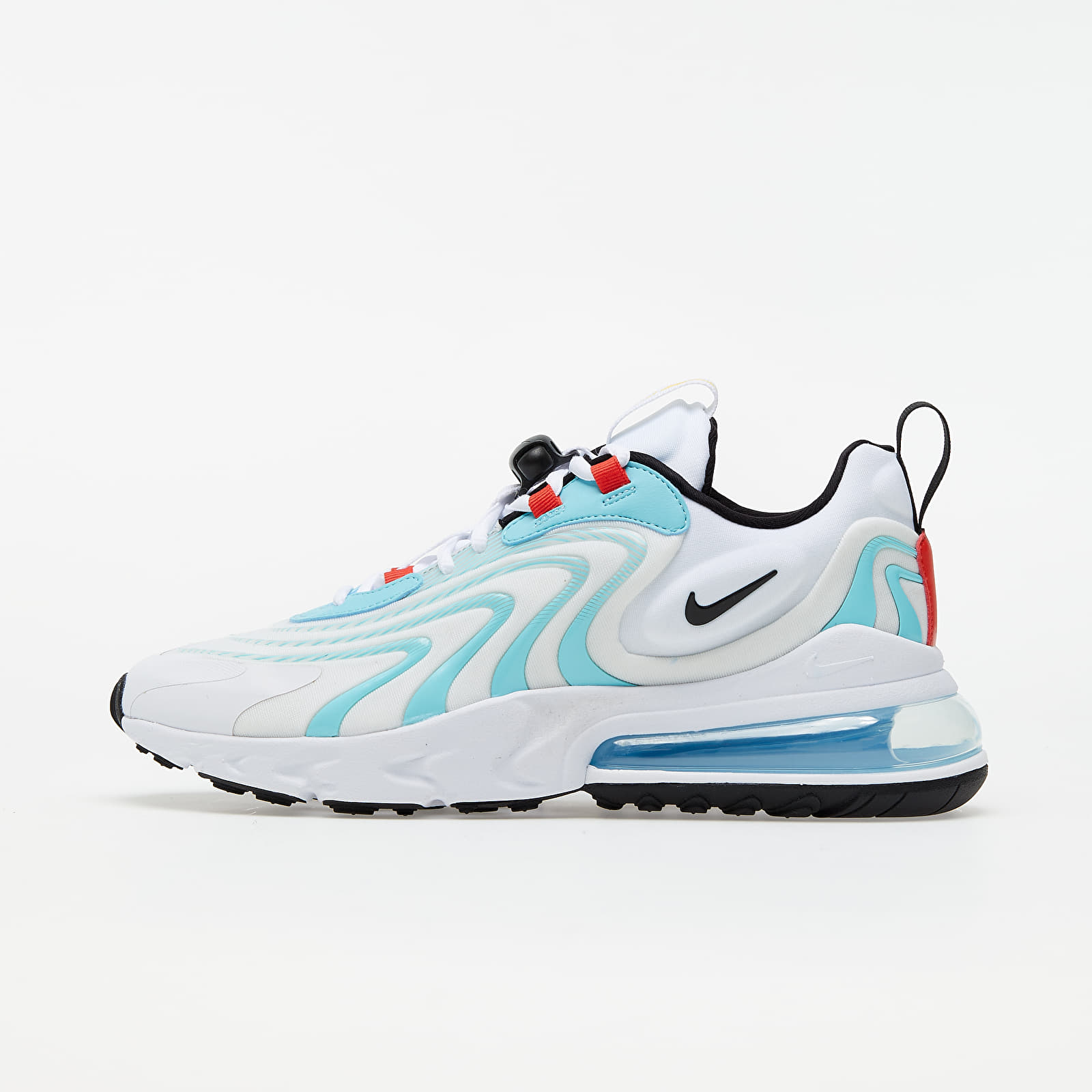 Nike Air Max 270 React ENG White/ Black-Bleached Aqua-Chile Red CT1281-100