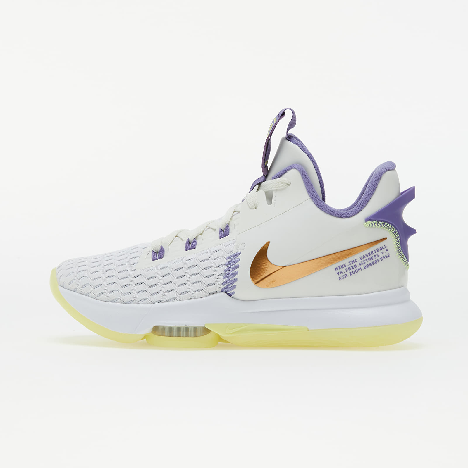 Nike LeBron Witness 5 Summit White/ Mtlc Bronze-White-Lt Zitron 8.5 CQ9380-102